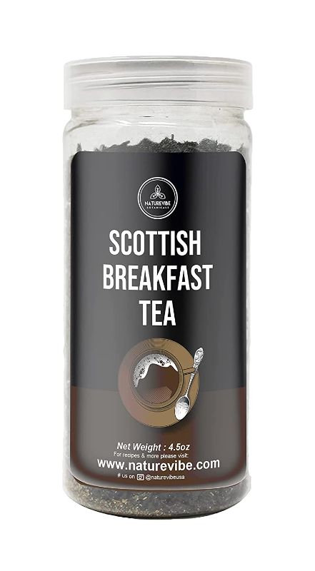 Photo 1 of ***SET OF 2***DATE 09/2022** Naturevibe Botanicals Scottish Breakfast Tea, 4.5 Ounces | 100% Natural Black Tea Leaves and Green Tea | Premium Quality, Serves 23 | Aromatic and Refreshing
