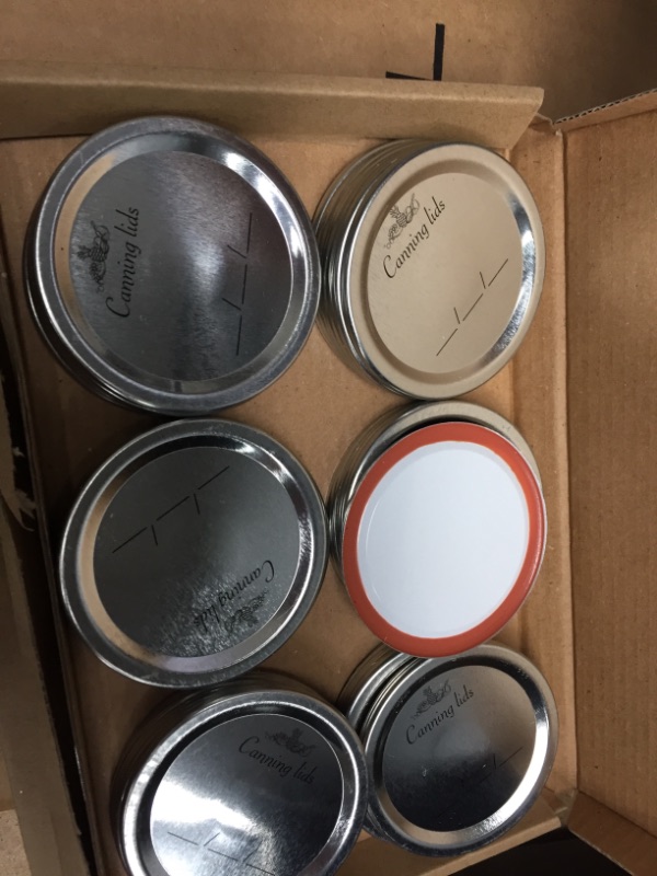 Photo 2 of **SET OF 2**LOLOST Regular Mouth Can Lids, 48 ??Pcs Mason Jar Lids, 100% Food Grade Metal Ball Jar Lids, Split Type, BPA Free, Airtight and Leak Proof, Silver/70mm
