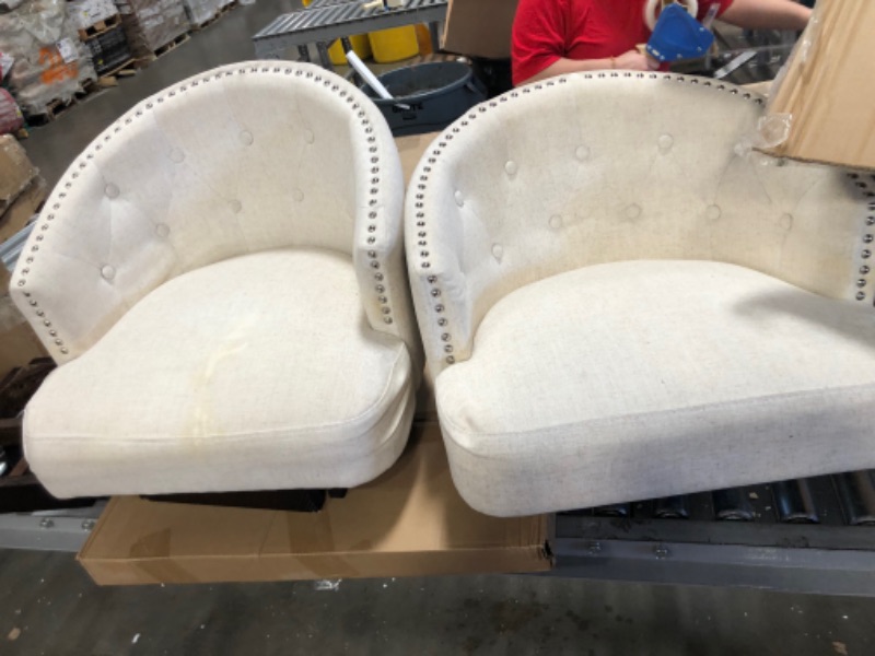 Photo 2 of (STAINED SEAT; SCRATCHED WOODEN BASES)
Christopher Knight Home 295977 Ogden Barstool, 2-Pcs Set, Beige
