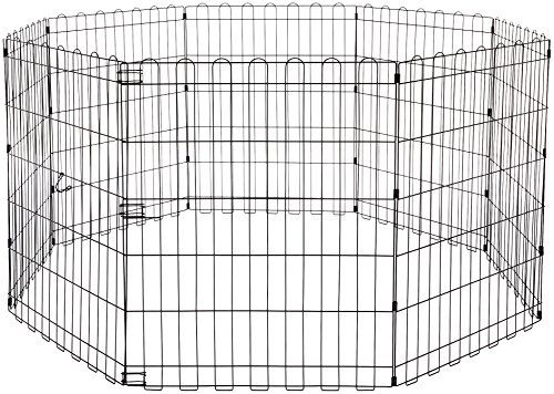 Photo 1 of Amazon Basics Foldable Metal Pet Dog Exercise Fence Pen - 60 X 60 X 30 Inches, Black
