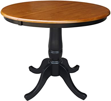 Photo 1 of **MISSING BASE**T57-36RT/T46-27B 36'' Pedestal Table in Cherry / Black
