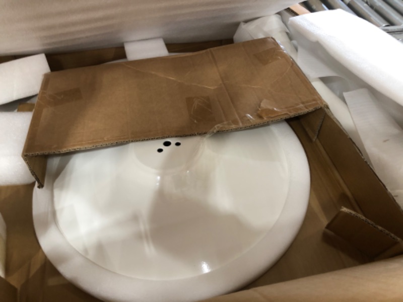 Photo 1 of ?Roomnhome? Self-Assembly ?31.5'' Round Table, Sturdy Décor Table with a Combination of Iron Frame and 0.7'' Thickness MDF Top White Round Table
