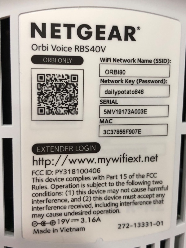 Photo 1 of NETGEAR - Orbi Voice AC2200 Tri-Band Wi-Fi Range Extender and Smart Speaker
