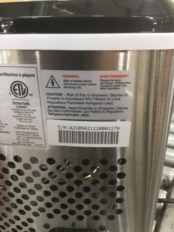 Photo 4 of Frigidaire Frigidaire 26 Lb Flip-up Door Bullet Shaped Ice Maker - Stainless Steel EFIC121-SS
