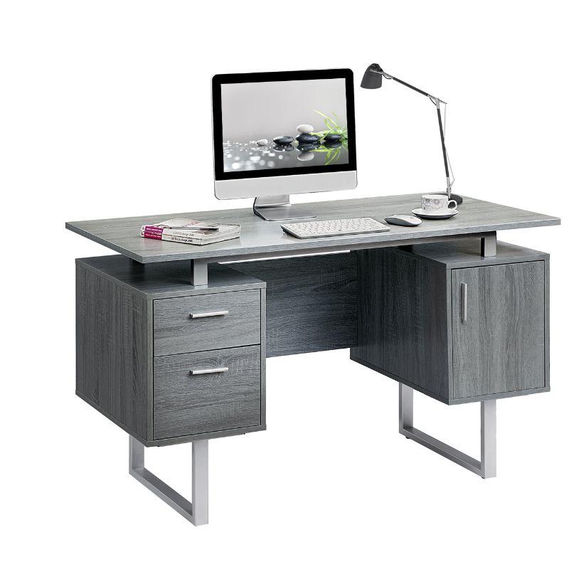 Photo 1 of **INCOMPLETE BOX 1 OF 2**
Techni Mobili Modern Office Desk Top in Grey
