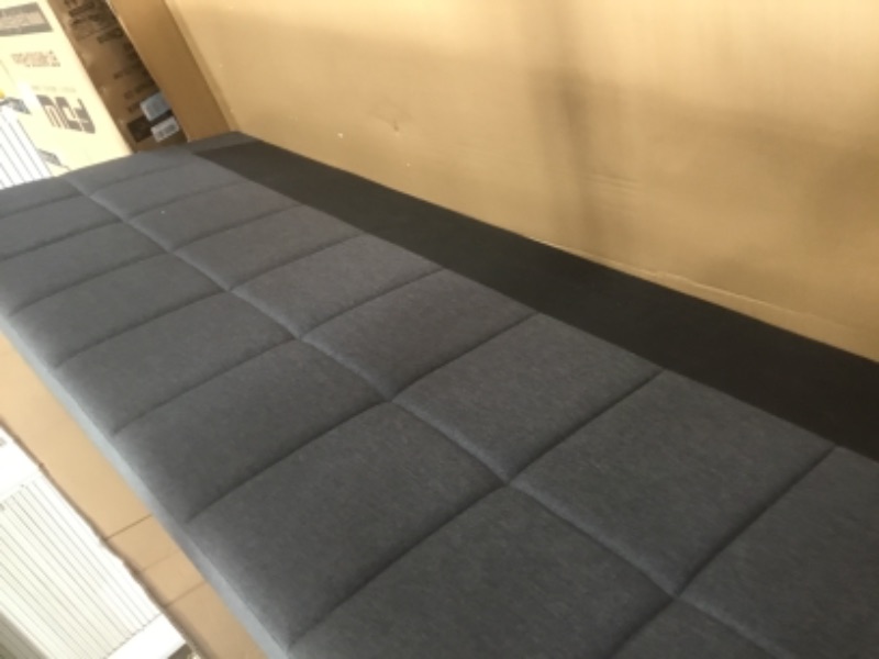 Photo 4 of ***PCITURE USED AS REFERENCE***
Upholstered Platform Bed Frame / Mattress Foundation / Wood Slat Support KING - DARK GREY