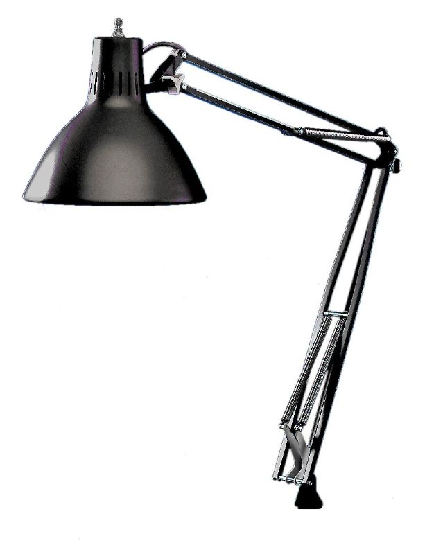 Photo 1 of Luxo LS1ABK LS 23W CFL Task Light, 45" Powder-Coated Arm with External Springs, Edge Clamp, Black