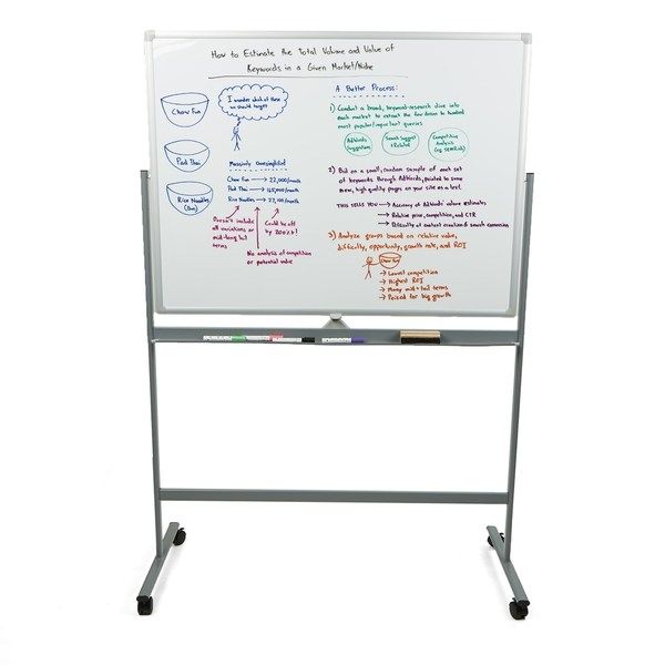 Photo 1 of Mind Reader Rolling Magnetic Dry-Erase Whiteboard, 73" X 49 1/4", Aluminum Frame with Silver Finish
