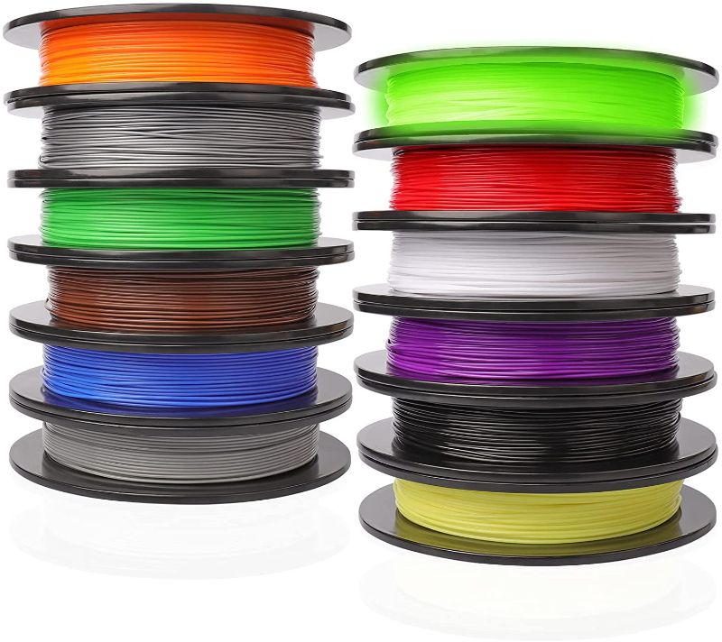 Photo 1 of Dikale PLA 3D Printer Filament Pack, 12pcs Bundle Spools (12 Assorted Colors, 500g per Spool, 12 Spools), 1.75mm, Dimensional Accuracy +/- 0.02 mm(Suitable for Ender 3 3D Printer etc)
