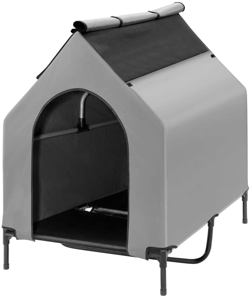 Photo 1 of Fit Choice Elevated Dog House, More Than Basics Extra Large Dog House W/Strong Beam Support Up to 178 lbs, 600D PVC Large Dog House W/Textilene 2x1 Bed & 1x1 Window Extra Carrying Bag (XL)
