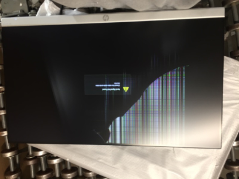 Photo 1 of DAMAGED, HP 24mh FHD Monitor - Computer Monitor with 23.8-Inch IPS Display (1080p) - Built-In Speakers and VESA Mounting - Height/Tilt Adjustment for Ergonomic Viewing - HDMI and DisplayPort - (1D0J9AA#ABA)
**DAMAGED, SCREEN DAMAGE WHEN TURN ON, TURNS ON,