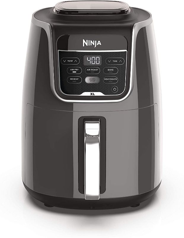 Photo 1 of Ninja AF150AMZ Air Fryer XL, 5.5 Qt. Capacity that can Air Fry, Air Roast, Bake, Reheat & Dehydrate, with Dishwasher Safe, Nonstick Basket & Crisper Plate and a Chef-Inspired Recipe Guide, Grey
**USED**