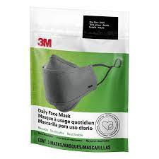 Photo 1 of 3M Daily Face Mask 3-Pack Gray Reusable Not Rated One Size Fits Most All-purpose Face Mask ( 3 Packs)
