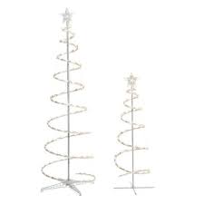 Photo 1 of 2-Piece LED Outdoor Spiral Christmas Tree Set
