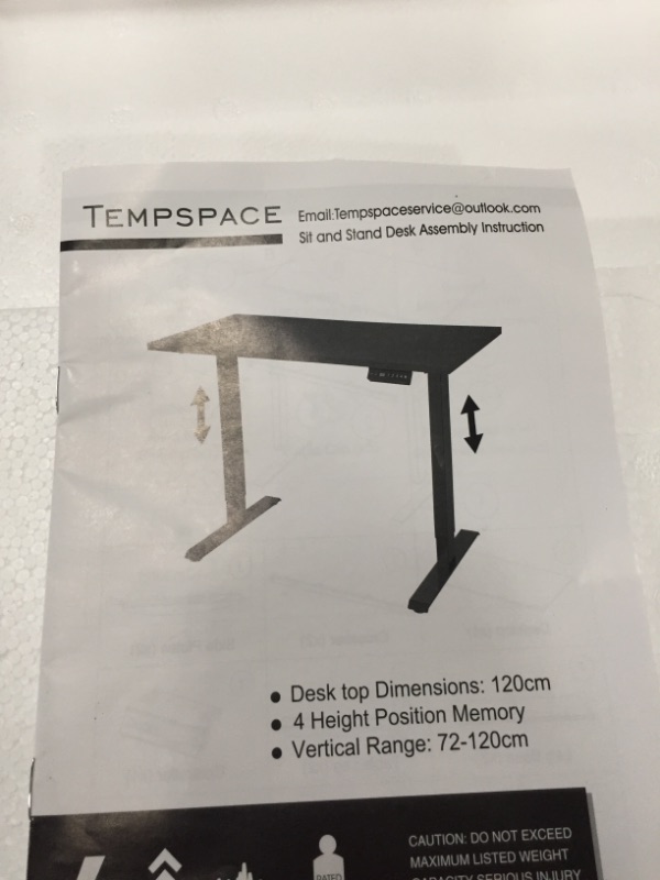 Photo 2 of St6ock photo for reference - Tempspace adjustable desk