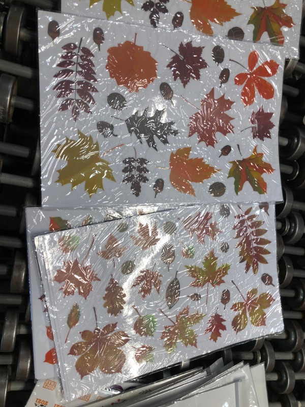 Photo 2 of 60 SHEETSThanksgiving Window Clings, Fall Window Stickers Decorations Maple Leaves Decals Home Decor
