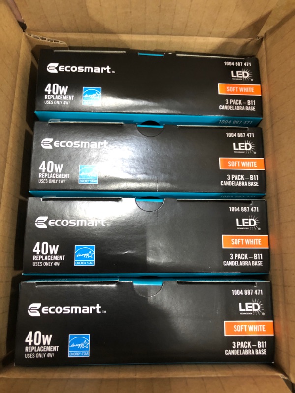 Photo 3 of 40-Watt Equivalent B11 Candle Dimmable ENERGY STAR Clear Glass Filament LED Vintage Edison Light Bulb Soft White (pack of 12) 