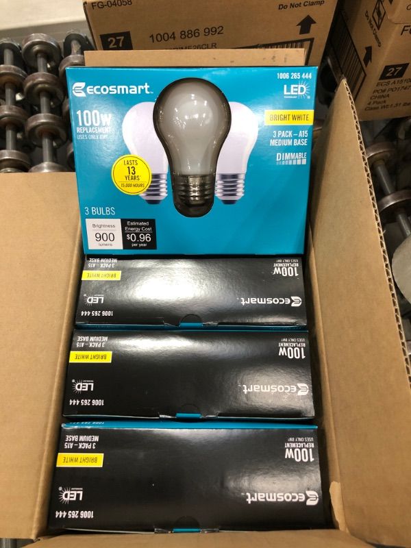 Photo 2 of 100-Watt Equivalent A15 Dimmable Appliance Fan Frosted Glass Filament LED Vintage Edison Light Bulb Bright White (12)