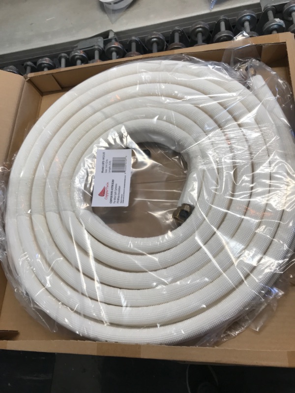 Photo 2 of 1/4" - 1/2" Insulated Copper Coil Line Set - Seamless Pipe Tube for HVAC, Refrigerant - 1/2" White Insulation EZ Twin Set - 25' Long
