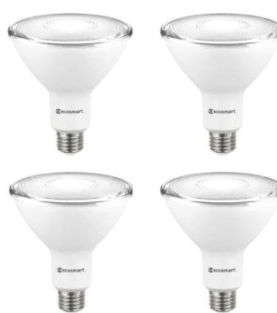 Photo 1 of EcoSmart
90-Watt Equivalent PAR38 Non-Dimmable Flood LED Light Bulb Daylight (4-Pack)