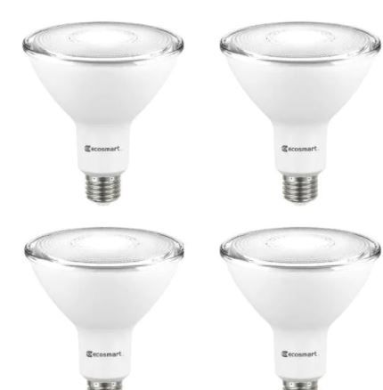 Photo 1 of EcoSmart
90-Watt Equivalent PAR38 Non-Dimmable Flood LED Light Bulb Daylight (4-Pack)