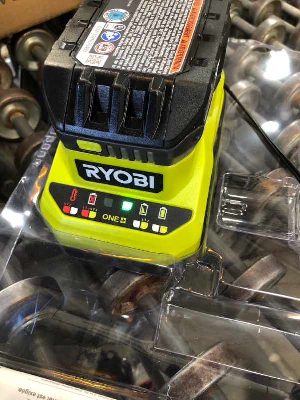 Photo 2 of RYOBI
ONE+ 18V Lithium-Ion 2.0 Ah Compact Battery and Charger Starter Kit