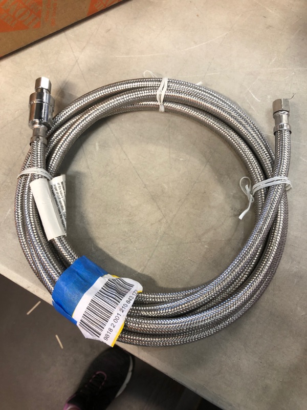 Photo 1 of 1/4 in. x 1/4 in. x 120 in. SS Icemaker Connector