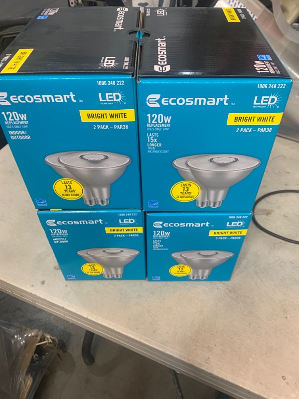 Photo 2 of 120-Watt Equivalent PAR38 Dimmable ENERGY STAR Flood LED Light Bulb Bright White (4 2-Packs)
