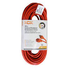 Photo 1 of 50 ft. 16/3 Light-Duty Indoor/Outdoor Extension Cord, Orange
