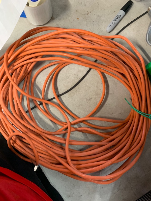 Photo 2 of 50 ft. 16/3 Light-Duty Indoor/Outdoor Extension Cord, Orange
