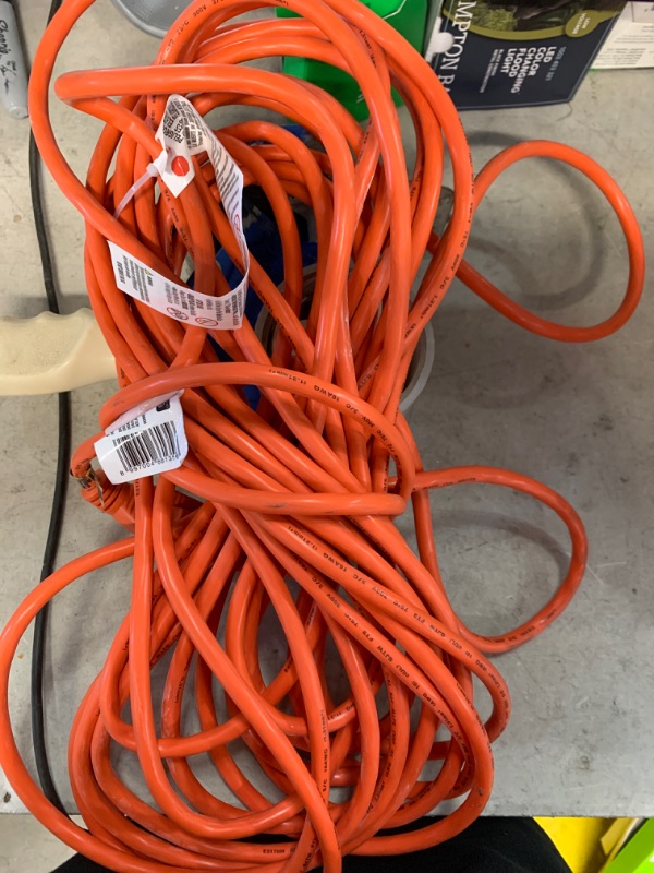 Photo 2 of 50 ft. 16/3 Light-Duty Indoor/Outdoor Extension Cord, Orange
