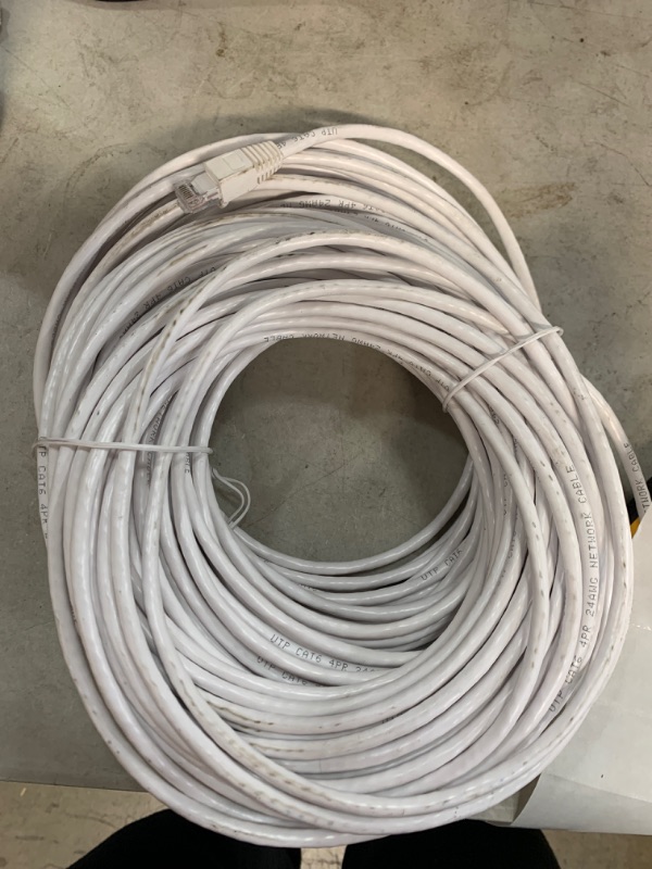 Photo 2 of 150 ft. CAT6 Ethernet Cable in White
