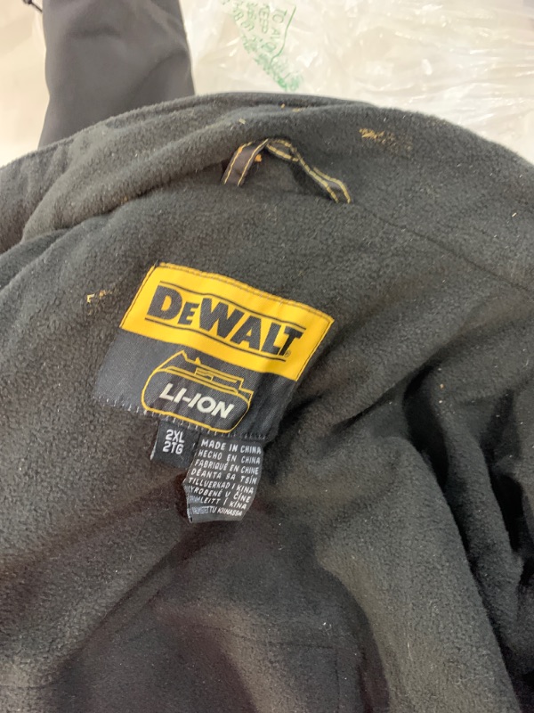 Photo 2 of DEWALT DCHJ072 Heated Lightweight Soft Shell Jacket Kit with 2.0Ah Battery and Charger, DCHJ072D1, 2X, Black
