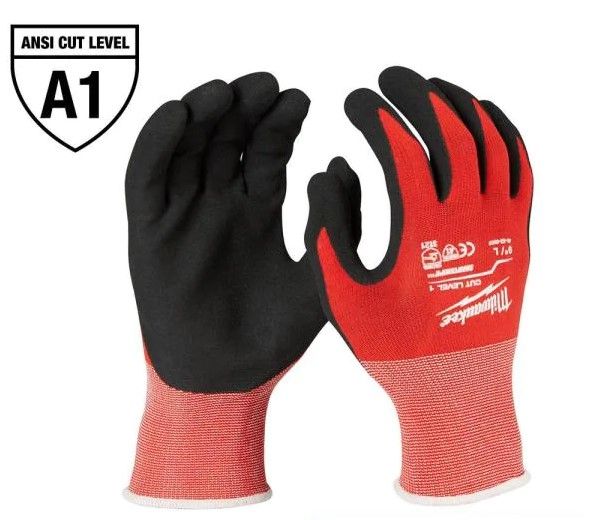 Photo 1 of X-Large Red Nitrile Level 1 Cut Resistant Dipped Work Gloves (4-Pack)
