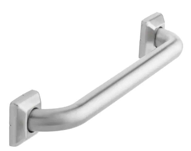 Photo 1 of 16 in. Concealed Screw Square Escutcheon Assist Bar in Brushed Stainless Steel
