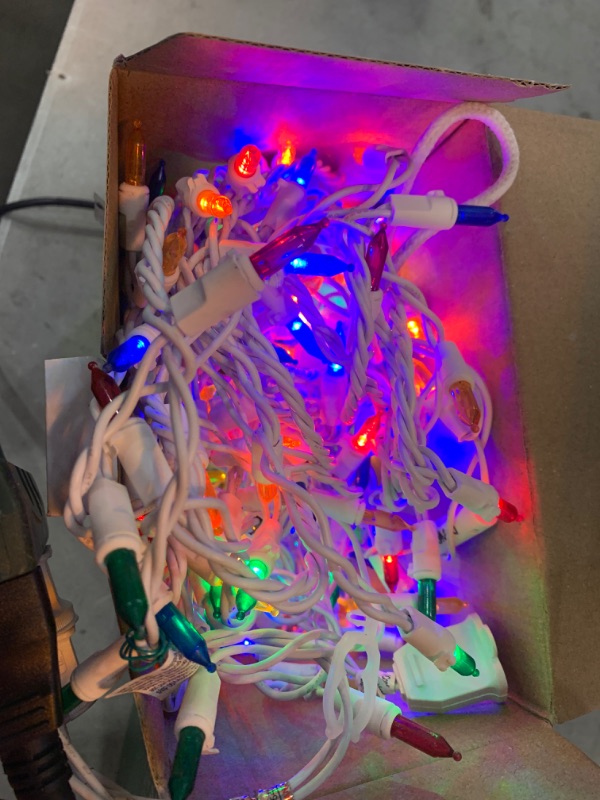 Photo 2 of 26.5 ft. 300-Light LED Smooth Mini Icicle Super Bright Steady-Lit Multi Christmas String Lights
AS IS 2CT PARTIALLY WORKING 