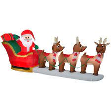 Photo 1 of 12 ft Giant Inflatable Santa with Sleigh Scene and LED Lights
AS IS USED - TESTED WORKING 