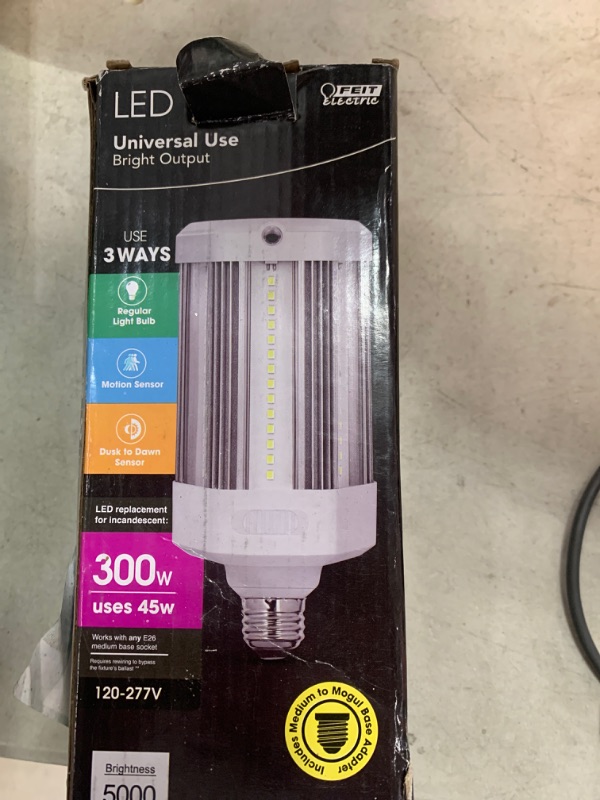 Photo 2 of 300W Equivalent Corn Cob Motion Activated & Dusk To Dawn High Lumen Daylight (5000K) HID Utility LED Light Bulb (1-Bulb)