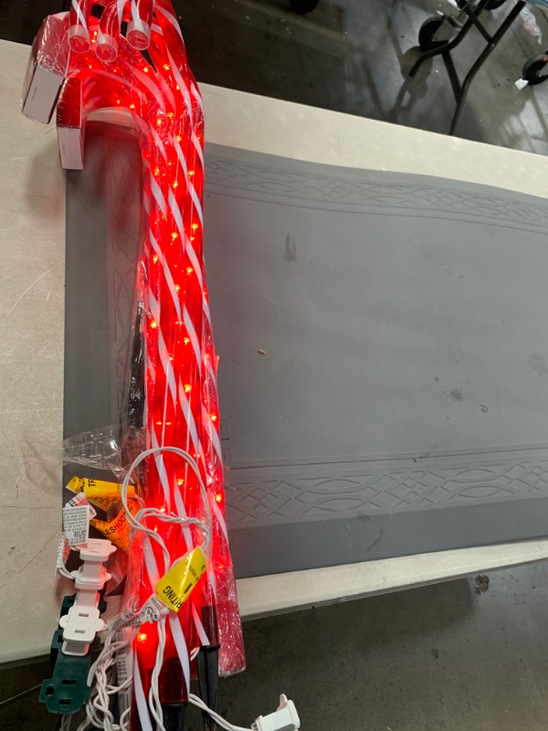 Photo 1 of 27 in. Lighted Candy Cane Pathway Incandescent Light (3 3-Set)

