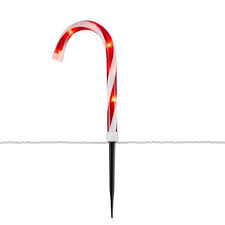 Photo 1 of 10 in. Candy Cane Pathway Lights (2 Set of 8)
