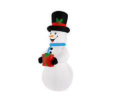 Photo 1 of **damaged** Home Accents Holiday, 6.5 ft Pre-Lit LED Airblown Snowman Christmas InflatableI
