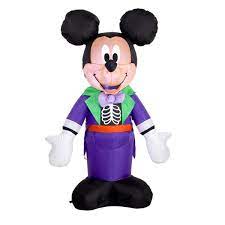 Photo 1 of 3.5 ft. Mickey in Purple Skeleton Costume Airblown Disney Halloween Inflatable
