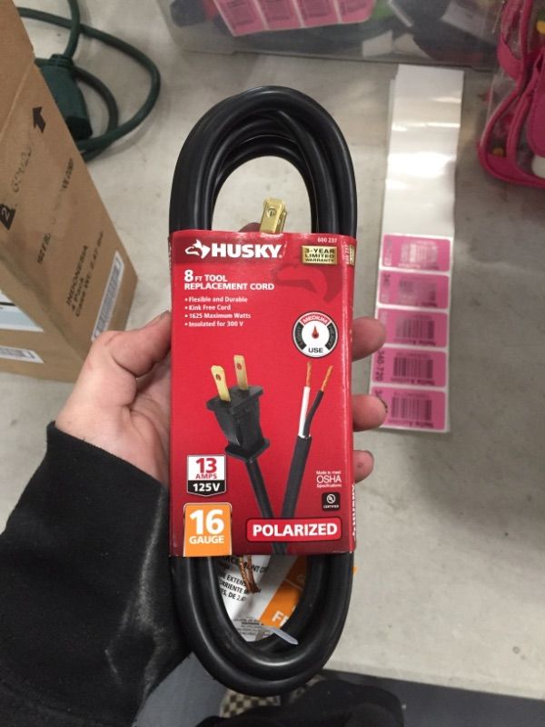 Photo 1 of 8 ft. 16/2 Black Power Tool Cord PACK OF 4
