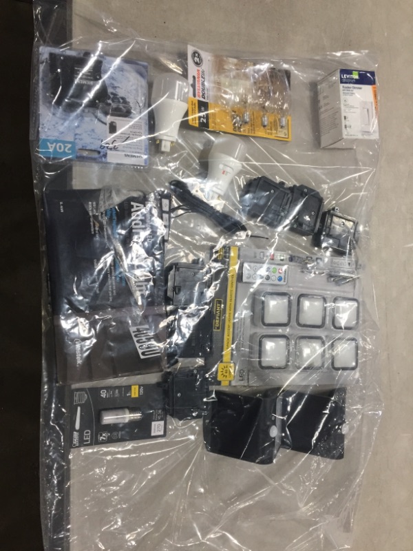 Photo 1 of HOME DEPOT BUNDLE BAG
**ALL ITEMS SOLD AS IS**
**NO REFUNDS AND NO RETURNS** 
VARIETY OFELECTRICAL ITEMS
PLEASE SEE PHOTOS 
AS IS USED