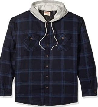 Photo 1 of Wrangler Authentics Men's Long Sleeve Quilted Lined Flannel Shirt Jacket with Hood
lrg
