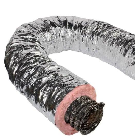 Photo 1 of 6 in. x 25 ft. Insulated Flexible Duct R8 Silver Jacket
