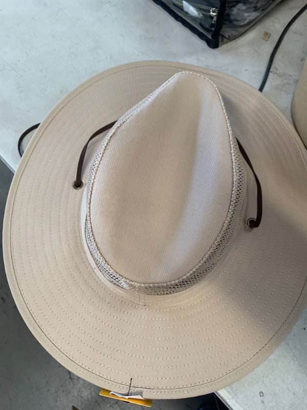 Photo 2 of Goldcoast Sunwear Pike Crown Mesh Wide Brim Chin Strap UPF50 Plus color khaki
