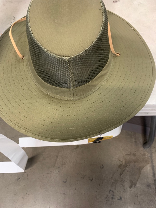 Photo 2 of Goldcoast Sunwear Pike Crown Mesh Wide Brim Chin Strap UPF50 Plus color green
