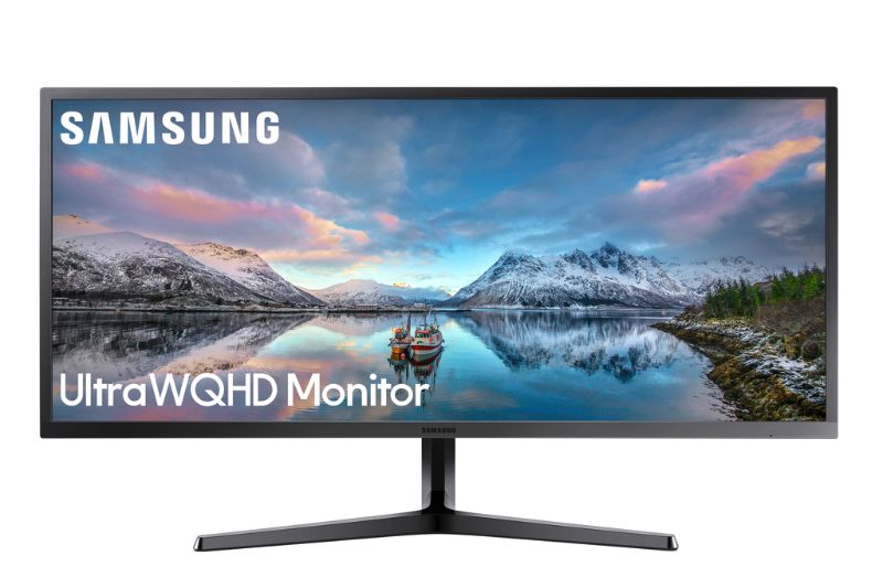 Photo 1 of Samsung S34J55W 34' 3440 X 1440 Ultra WQHD 21:9 2K Resolution 4ms 75Hz 2x HDMI DisplayPort AMD FreeSync Eye Saver Flicker Free LED Backlit Monitor
model: LS34J550WQNXZA
serial number: CWTWH4LR500663F