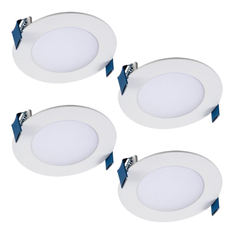 Photo 1 of Halo HLB 4 in. Color Selectable New Construction or Remodel Canless Recessed Integrated LED Kit (4-Pack)
